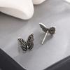 2024 Nueva Llegada Aretes Retro de Mariposa Estilo Francés para Mujer Sentido de la Moda Ins Trendy Celebridad de Internet Elegantes Aretes Simples Aretes