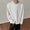 Sudadera casual de manga larga deconstruida gris para hombre, estilo streetwear americano otoño/invierno, corte regular, cleanfit, adecuada como capa interior o camiseta base