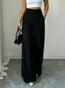 Pantalones casuales lisos de cintura alta, doble botonadura, corte holgado, adelgazantes, de verano, nuevos, transfronterizos europeos y americanos, para ir al trabajo