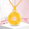 Moda Antiga Lei Ping An Fivela Vietnã Areia Pingente de Ouro Estilo Étnico Feminino Imitação de Ouro Flor Rica Pingente de Jóias Fronteira Cruzada