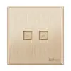Painel de Tomada e Interruptor Tipo 86 Doméstico Elétrico Internacional Montagem Embutida na Parede Dourado Um Módulo Duplo Cinco Furos USB 16a Ar Condicionado
