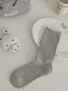 Calcetines blancos holgados para mujer, calcetines finos de algodón hasta la pantorrilla para principios de otoño, combinados con zapatos pequeños de cuero, calcetines sin costuras con borde holgado, calcetines absorbentes de sudor para el posparto