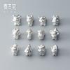 Plata Pura S999 Plata Dura 3D Zodiaco Doce Passepartout Accesorios DIY Accesorios para Joyería Hecha a Mano Venta al por Mayor S0299