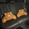 Soporte Lumbar y para Reposacabezas de Coche Lluvia Azul Oso de Peluche Dibujo Animado Lindo Almohada para Cuello de Coche Soporte Lumbar para Asiento del Conductor Principal Herramienta Mágica