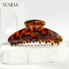 Nova Coleção de Presilhas e Tiaras Acetato Wjia Cor Tartaruga Marrom Escuro, Presilha Dourada para Mulheres, Acessório para Coque