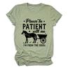 Jaqueta T-shirt casual europeia e americana por favor seja paciente comigo Amazon ebay gola redonda manga curta feminina