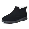 Botas curtas masculinas para meia-idade e idosos com veludo e mais grossas, design conveniente de zíper lateral, sensação leve nos pés, vendedor popular offline, sapatos de algodão de inverno