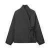 Nova Jaqueta de Algodão Estilo Kimono de Botão Duplo Moda de Rua Feminina Europeia e Americana Transfronteiriça Outono e Inverno 2025 W03 6886