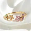 Anillo Abierto Ajustable Tilenny Estilo Ins Más Vendido Transfronterizo con Circonita para Mujer, Diseño Floral Dulce y Lindo