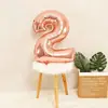 Balões de Número 0-9 Dourado Prata 32 polegadas Balões de Filme de Alumínio Decoração de Aniversário para Crianças e Adultos Arranjo Cena de Festa