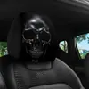 Funda para reposacabezas de asiento de coche con estampado personalizado de calavera metálica oscura, universal para interiores de coche, se puede personalizar con etiquetas y se hace por encargo a partir de imágenes proporcionadas
