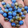 Cuentas redondas de ágata azul real, cuentas sueltas de jade, accesorios para pulsera y collar de calcedonia Huang Fei, cuentas de jade hechas a mano