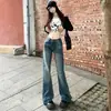 Jeans de Micro-campana Nuevos Otoño 2025, Pantalones de Pierna Ancha a la Cintura Alta Adelgazantes de Moda, Pantalones de Campana Sueltos Vintage, Azul
