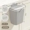 Lixeira de Parede para Banheiro e Cozinha, Lixeira Doméstica para Pendurar sem Furar com Tampa, Versão Espessada