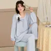 Novedad Otoño 2026 200g Jacquard Tejido [con Almohadillas en el Pecho] Estilo Princesa Suéter Pijama Manga Larga Ropa para Casa