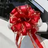 Decoração de Natal Transfronteiriça 6,4cm Tamanho Grande Flor Puxada à Mão Arranjo de Casamento Decoração de Carro de Casamento Bola de Flores Fita
