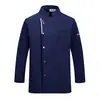 Ropa de Trabajo de Chef Elástica de Alta Gama Cadena de Restaurantes Hotel Restaurante Cocina Cocina Trasera Ropa de Trabajador Manga Larga Otoño Invierno Hombre