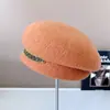 Boina japonesa ca4 lã australiana infantil outono e inverno quente chapéu de pintor elegante strass chapéu de aeromoça