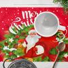 Tapete de mesa de Natal antigo para festa, tapete de mesa com estampa festiva de boneco de neve, toalha de mesa atacado