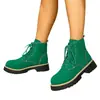 Diferencia de código 0.672025 Botines de Piel Ante Multicolor Nuevos Otoño e Invierno para Mujer Estilo Británico con Cordones Suela Gruesa