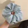 Goma para el pelo de satén de color liso extragrande para mujer, alta elasticidad, adecuada para moño o coleta baja, accesorio para el cabello estilo coreano