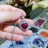 Hermoso collar de amor de alta calidad con cristal de circón y cobre, collar de industria pesada con personalidad exagerada y colgante de lujo.