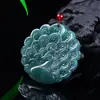 Colgante de Pavo Real de Jade Grado A Base de Hielo Azul Agua Joyería Fina de Jade Unisex Mayoreo