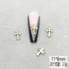 Acessórios de Unhas Cruzados de Liga Metálica Transfronteiriços, Estilo Punk Retrô, Cruz Chrome Hearts com Pedras Strass, Decoração de Unhas Atacado