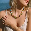 Collar de Bolas de Resina Transparente Arcoíris Estilo Nuevo Europeo y Americano Transfronterizo, Accesorio de Cuello Versátil de Moda para Mujer