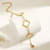 Set de 3 Piezas de Pulseras de Trébol de Cuatro Hojas para Mujer, Acero Inoxidable con Diamantes, Oro de 18 Quilates, Pulseras de la Suerte y el Amor, Joyería Apilable