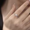 Nuevo anillo de diamantes cuadrados con cadena de circón para mujer, anillo de bodas plano con destellos, de alta calidad, delicado, exquisito, para el dedo índice, simple y a la moda.