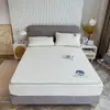 Nuevo Juego de Tres Piezas de Mat de Látex de Seda Helada de Verano, Gorro de Cama Lavable, Esterilla de Cama de Verano, Colcha Estampada para el Hogar