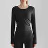 Cd Ropa de Yoga de Moda Nueva Top de Manga Larga para Mujer Ajustado Blanco Deportes al Aire Libre Running Fitness Manga Larga