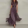 2026 Novo Verão Moda Feminina Europeia e Americana Transfronteiriça Elegante Estilo Francês Cor Sólida Renda Vestido