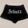 Pantalones Cortos Trendy Hip-Hop Transfronterizos Europeos y Americanos Y2K Pantalones Cortos de Instagram Letra Callejera Brillantes Moda Retro Versátiles Pantalones Cortos para Mujer
