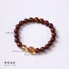 Novo Bracelete de Pau-Rosa Chinês Flor Vermelha Cola Amarela Pagode Cristal Pedra de Uva Acessórios Bracelete de Laço Único Ornamentos Retrô Wenwan