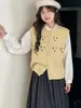 Chaleco Cardigan de Punto Redondo con Flores Tridimensionales para Mujer 2026 Principios de Primavera Nuevo Estilo Coreano Chaleco Suéter de Estilo Suave y Dulce