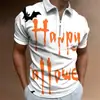 Nova Moda Streetwear Jovem Europeia e Americana de Verão Camisa Polo Casual Masculina com Estampa Digital 3D