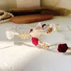 Diadema de Flor de Rosa Romántica Francesa Transfronteriza Amazon Elegante Diadema Dorada Adorno para el Cabello de Hada