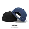 Chapéu Melão Denim Lavado Velho Estilo Americano Retro Chapéu de Chão Dobrado Moda Fat Boy da Rua Chapéu de Ajuste Personalidade Masculina