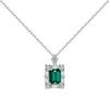 Europeu e americano novo S925 colar de prata esterlina das mulheres geométrica pingente design esmeralda pedra principal incrustada elegante colar das mulheres lote