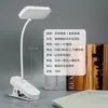 Luminária de Mesa LED Clip-On para Estudo, Pequena Luz Noturna, Luminária Recarregável para Dormitório, Luminária de Leitura, Proteção para os Olhos, Luminária de Mesa Anti-Luz Azul