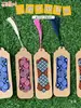 Papel Kraft Tela Troquelada Brocado Zhuang Set de Marcadores de Libros DIY Paquete de Materiales Característica Étnica Zhuang Cultural y Creativo Marcadores de Libros Hechos por Niños