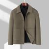Jipai casaco masculino curto de tweed dupla face outono e inverno masculino novo costurado à mão de tweed abotoamento simples masculino
