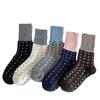 Meias grossas de outono e inverno para crianças Dongdaemun meias japonesas vintage de bolinhas meias de cano médio estilo coreano meias femininas quentes