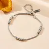 Pulseira de Aço Titânio de Camada Dupla Empilhada Corrente Simples de Moda Versátil Corrente de Osso de Cobra de Aço Inoxidável Dongguan Não Desbota para Mulheres