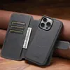 Adequado para Capa de Celular com Tampa Flip-Top para Inserir Cartão Iphone18Promax, Suporte de Carregamento Sem Fio Magnético Dois em Um Capa de Couro