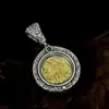 Prata Esterlina S925 Estátua do Buda Zakiram Pingente Redondo Fivela Universal Pingente de Colar Versátil Seis Caracteres Mantra Tendência
