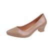 2025 Nuevo Estilo Otoño Punta Puntiaguda Boca Baja Tacón Grueso Para Usar Afuera Versátil Elegante Moda de Una Pierna Zapatos de Tacón Alto