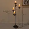 Suporte de Vela de Ferro Retrô para Mesa de Jantar Ornamento de Vela Antigo Luminária de Chão Zen Chinesa